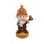 a cartoon dwarf miner in isometric perspective. as if he were a chess piece.