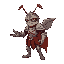 an ant knight with armor and helmet, stretching out his hand