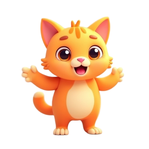 a flying orange tabby cat.