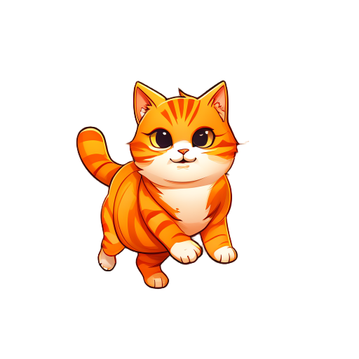 a flying orange tabby cat.