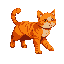 a flying orange tabby cat.