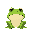 a green minimalist frog