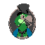 parrot with a top hat and monocle inside of a portrait