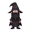 wizard with black fase and white eyes
