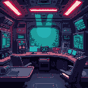 futuristic control room.