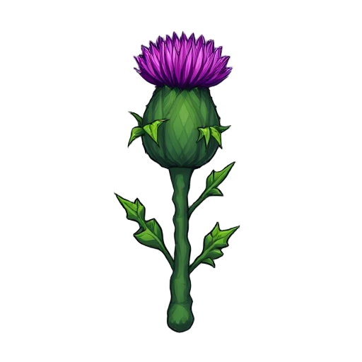 a mace made out of thistle, plant, ivy, 