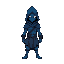 a minimalistic blue rogue for an rpg game