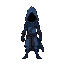 a minimalistic blue rogue for an rpg game with no face
