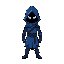 a minimalistic blue rogue for an rpg game with no face 