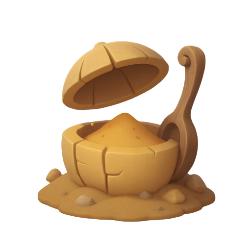 sandgeist mit geöffnetem mund