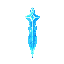 a single, dagger-sized fang of faceted, translucent sapphire-blue crystal. it has sharp, clean edges and a faint, internal blue light that pulses slowly from its core. the tip is a lighter, ethereal blue with a sharp glint of white light.