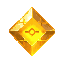a single, elegantly curved claw of smooth, polished, golden-yellow gemstone. it is highly reflective and translucent. floating in its very center is a small, glowing, eye-shaped symbol. the entire object emanates a steady, warm, golden glow.