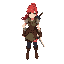 female adventurer with red hair, and wearing a scimitar on hips.