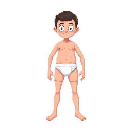 a basic person wearing underwear