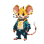 please create an electric mouse, yellow fur, bright red cheeks, and a bolt shaped tail