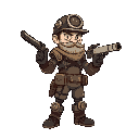 steampunk ,engineer ,pistol ,human