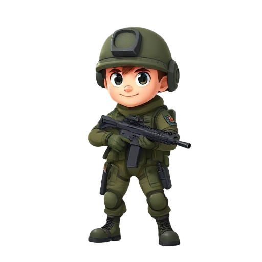 2d animated character , soldier  , gun , animated ,idle 