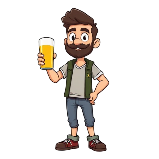 un oficinista con una cerveza en la mano