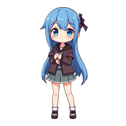  blue hair femboy holding girl
