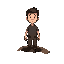 a normal human npc that pops out of a hole in the ground dub by a mole
