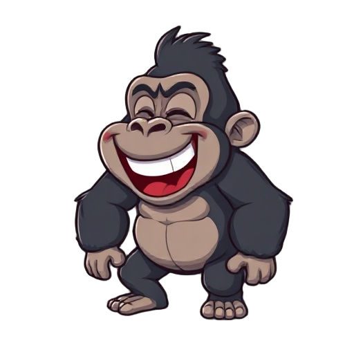 a gorilla laughing 