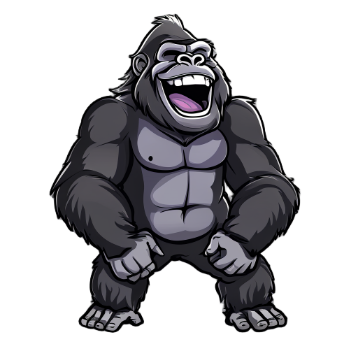 a gorilla laughing 