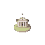 minimalistic symbol depicting a courthouse in a circle