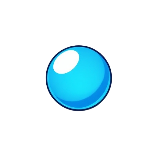 small, circular, blue orb
