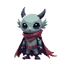 a young creature that looks like the hollow knight except that he has no cape. 