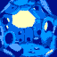 comet, cube holes, blue