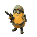 military potato with a bazooka 