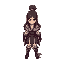simple pixel art, 32x32 px, of a female warrior