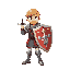 a hero of sword with shield and armour