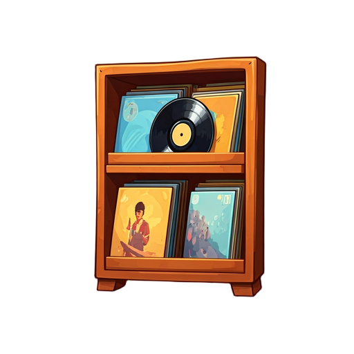 a vinyl record shelf in a store will have three slots. 