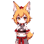 fox girl kitsune with a shrine maiden outfit