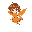 autumn fairy, orange dress, orange wings, brown short hair, girl