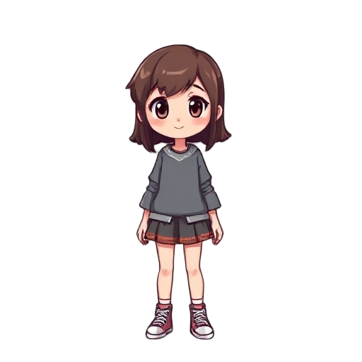tenisse girl pixel, 3/4 vue