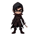 thief or rogue hero character for an rpg styld game. realistic, mature, dark style