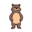 bear standing, arms straight down alongside the body, not in front of the torso, standing pose, 