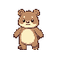 cute bear 8bit game style is walking