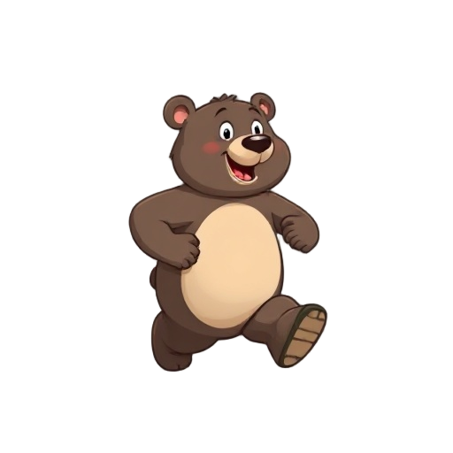 the bear doing running