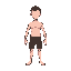 arms straight down alongside the body, not in front of the torso, standing pose, 