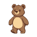 cute bear 8bit game style is walking