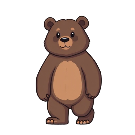 a 8bit game style bear is walking in the forest