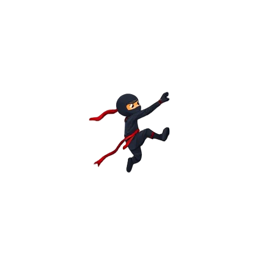 a ninja for vertically upwards infinitel scrolling game. ninja will be climbing upwards a wall on both left and right sides