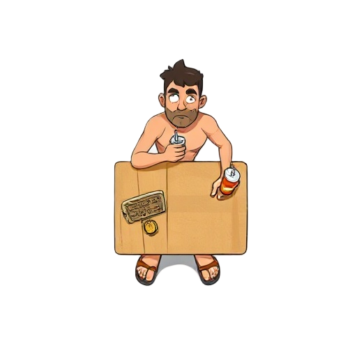 a beach guy with a table surf walking and drinking a soda