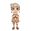 sweet toymaker with soft eyes, gentle hands, and a crafty, patchy outfit in warm pastels. she looks full of handmade magic.