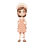 kind baker woman with a warm smile, rosy cheeks, and soft pastel clothes. gentle, cozy, and tidy—she looks like she smells of sugar and fresh bread.