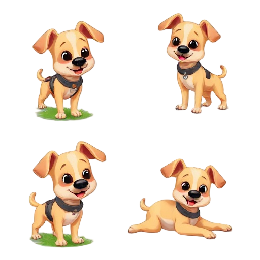 a small to medium-sized dog with a short, light tan coat and darker shading around the snout and ears. the dog has a friendly and playful expression, a black nose, and medium-sized, upright ears. in the photos, the dog is seen in various positions: standi