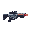 a sci-fi laser rifle. grey's and blacks and white. it has energy glowing 